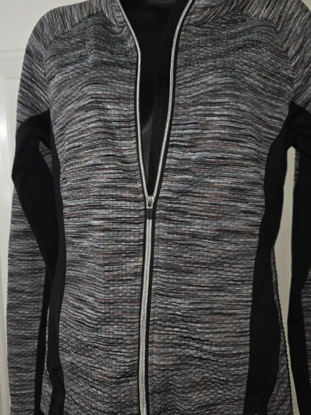 RBX Gray Marled Full-Zip Jacket with Black Panels